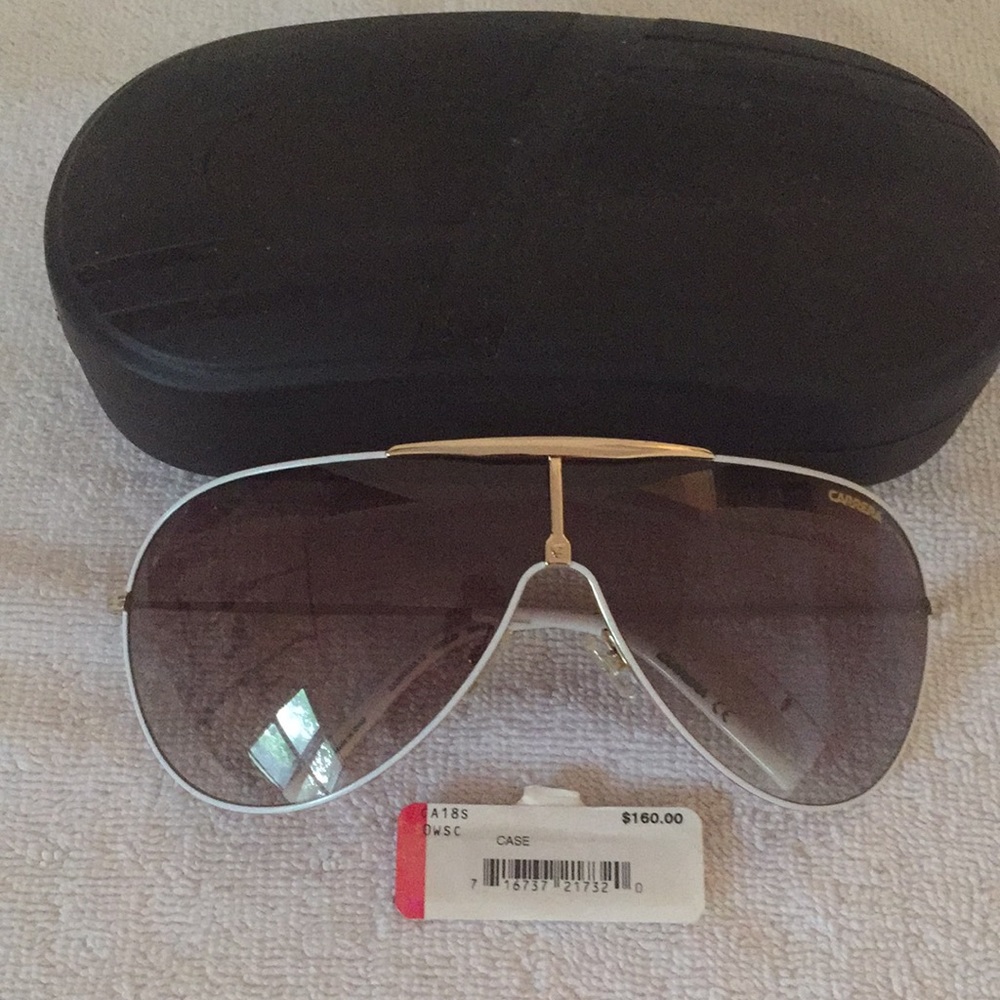 Carrera Men Sunglasses, White and Gold.